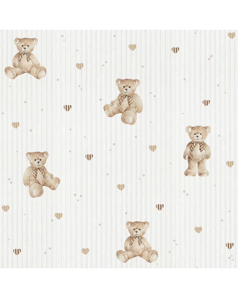 Papier peint enfant  – Oursons Tendres Beige et Brun Dekornik