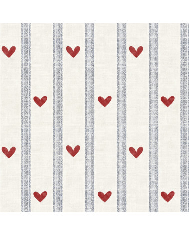 Papier Peint Enfant – Cœurs et Rayures Dekornik