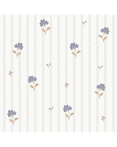 Papier Peint Enfant – Fleurs Rétro Bleu Doux Dekornik