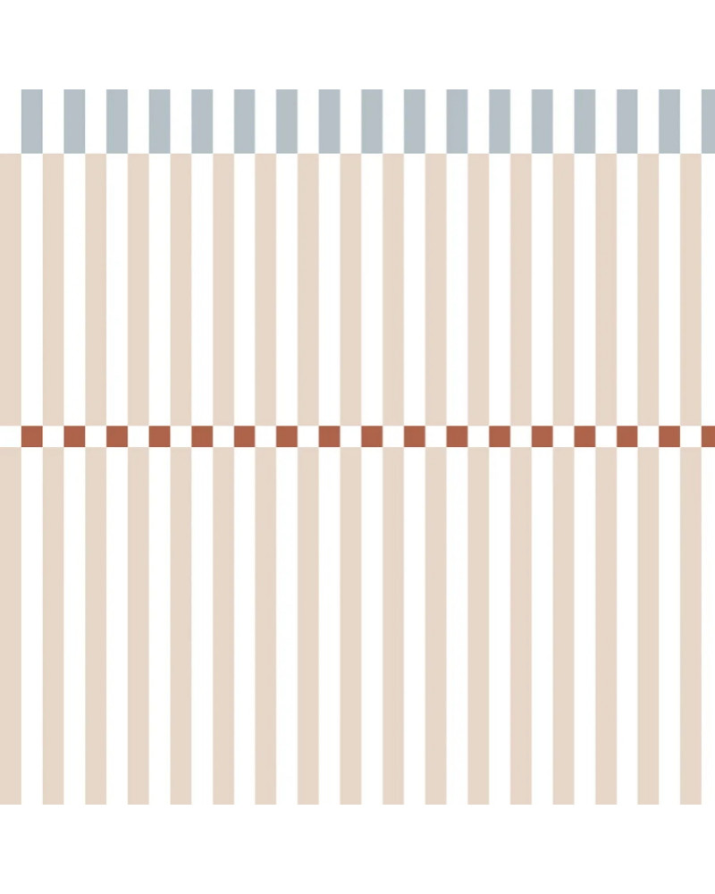 Papier Peint Enfant Nostalgie – Rayures Beige et Bleu