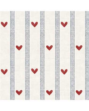 Echantillon Papier Peint Enfant – Cœurs et Rayures Dekornik