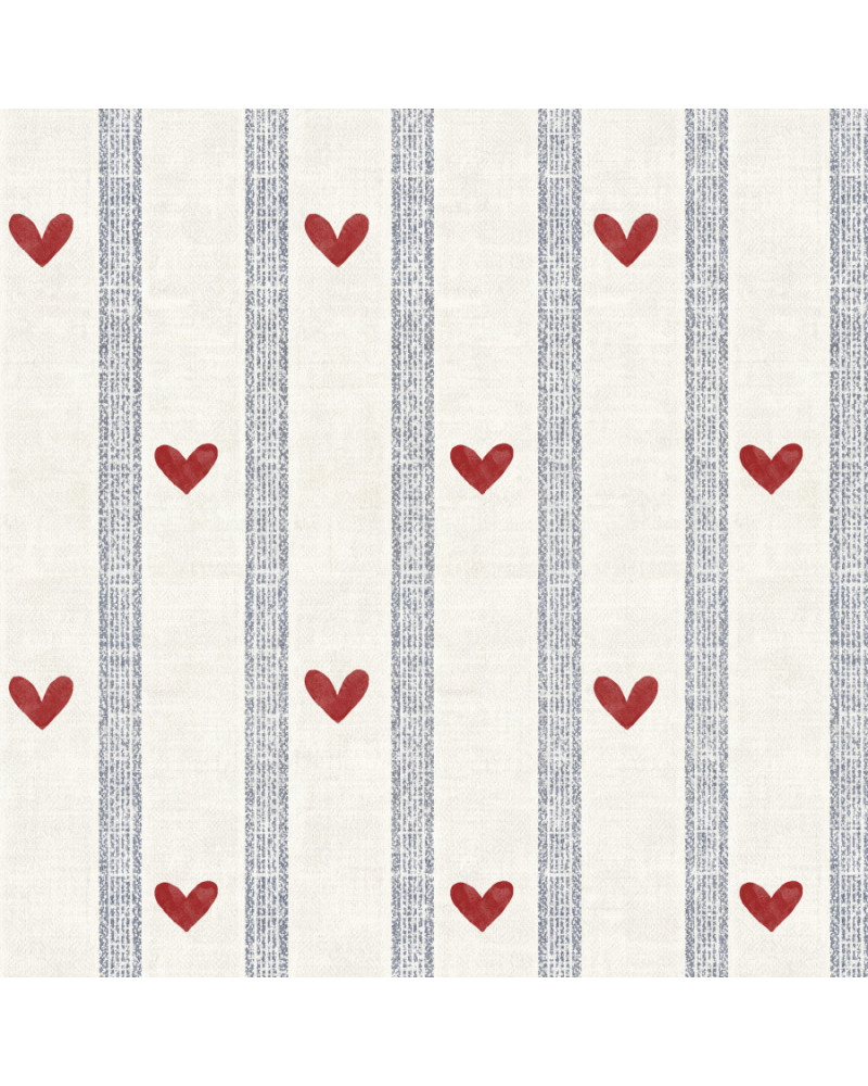 Echantillon Papier Peint Enfant – Cœurs et Rayures Dekornik