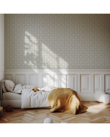 Papier peint enfant -  Sieste du Lapin Tons Bleus