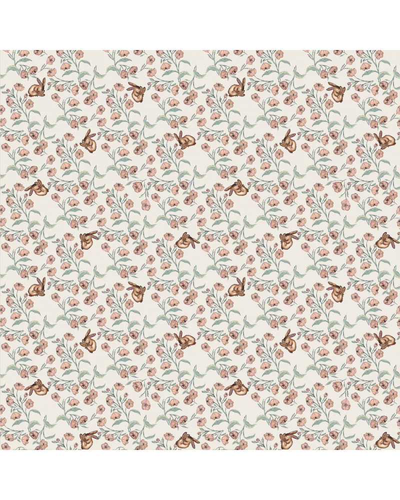 Papier peint enfant -  Sieste du Lapin Tons Clairs