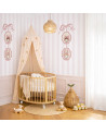 Papier peint enfant - Grand Portrait Médaillon au Ruban Rose