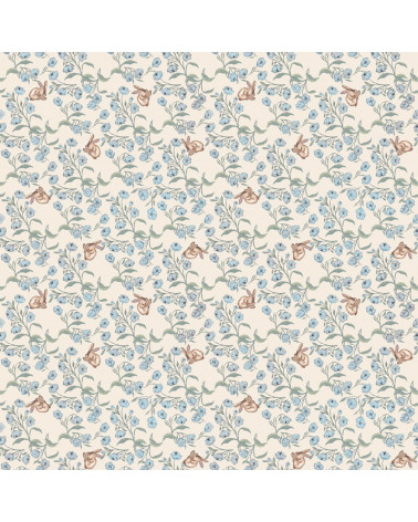 Echantillon Papier peint enfant - Sieste du Lapin Tons Bleus