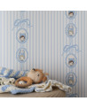 Papier peint enfant - Mini Portrait Noeud Vintage Bleu Ciel