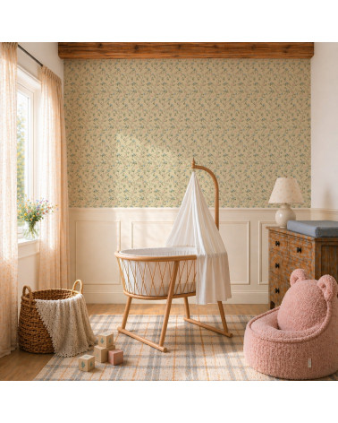 Papier peint enfant - Guirlande Florale