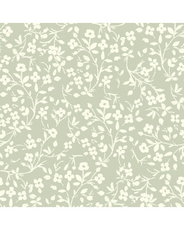 Papier peint enfant - Douceur Fleurie Sauge