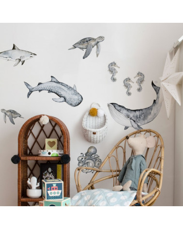 Sticker enfant poissons des océans