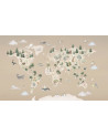 Papier peint enfant -  Animal Atlas brown