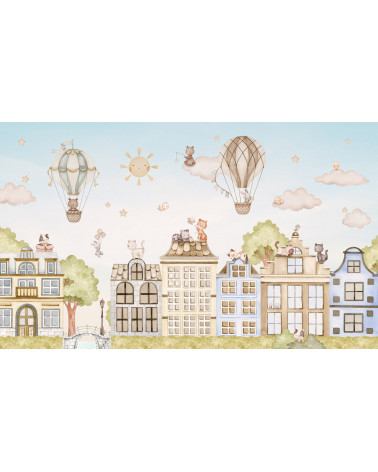Papier peint enfant -  City Cats