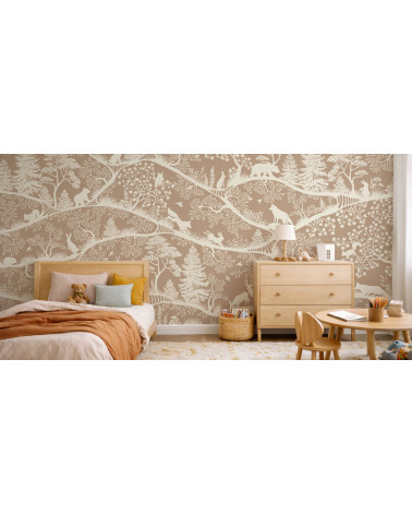 Papier peint enfant - Nordic Nature Brown White