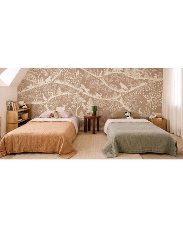 Papier peint enfant - Nordic Nature Brown White