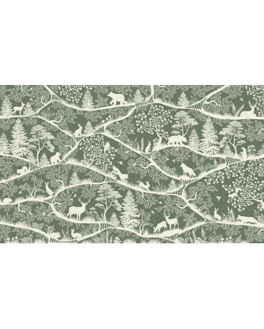 Papier peint enfant - Nordic Nature Green White