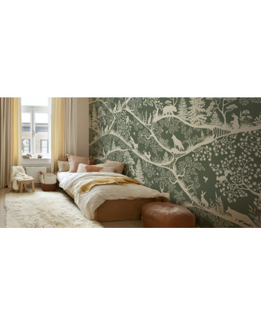 Papier peint enfant - Nordic Nature Green White