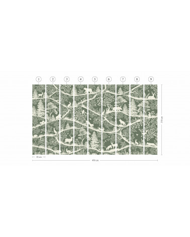 Papier peint enfant - Nordic Nature Green White