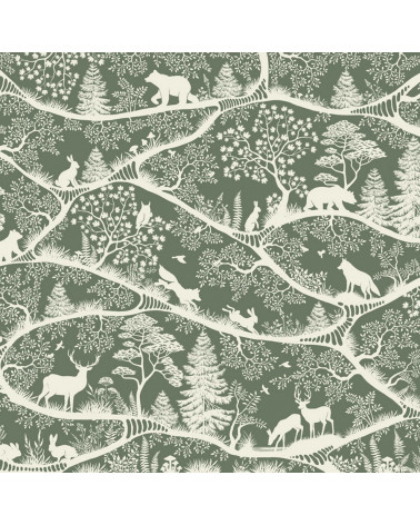 Papier peint enfant - Nordic Nature Green White