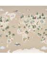 Papier peint enfant -  Animal Atlas brown