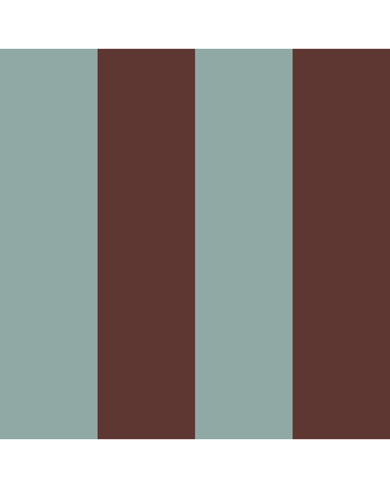 Papier Peint Enfant – Grandes Rayures Brun et Menthe