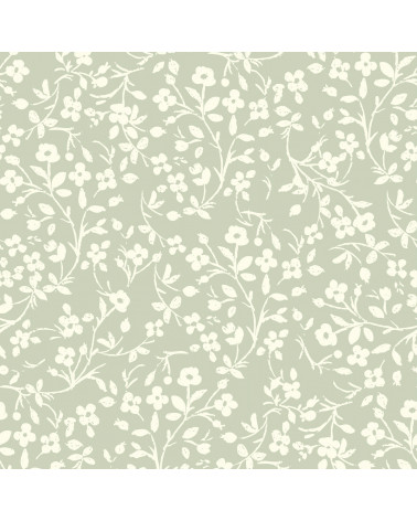 Echantillon Papier peint enfant - Douceur Fleurie Sauge