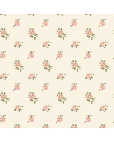 Echantillon papier peint Rose Trémière