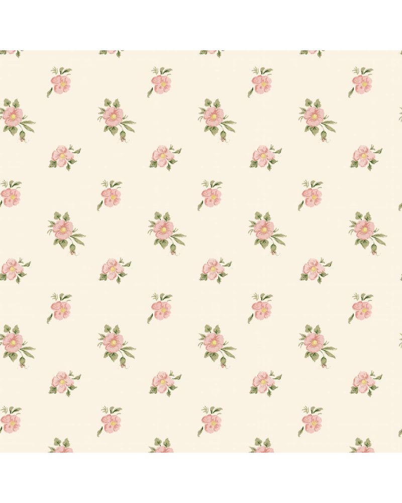 Echantillon papier peint Rose Trémière