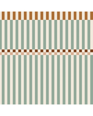 Echantillon Papier Peint Enfant – Rayures Happy Vert et Cerise