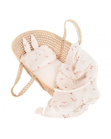 Couverture légère, lange en bambou, motif framboises