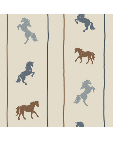 Papier peint Enfant Chevaux et Petites Étoiles