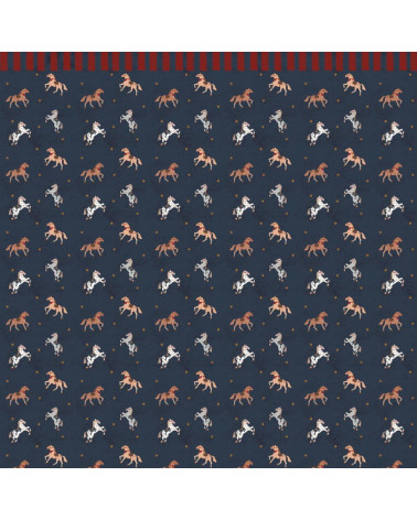 Papier peint Chevaux du Cirque Étoilé – Frise Rouge