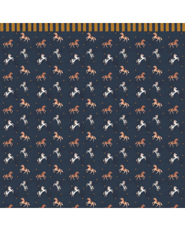 Papier peint Chevaux du Cirque Étoilé – Frise Ocre