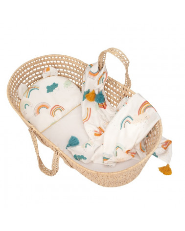 Couverture légère en bambou, lange motif arc-en-ciel