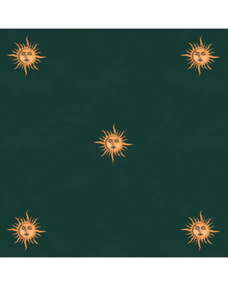 Papier peint Soleil Vintage – Vert Forêt