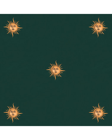 Papier peint Soleil Vintage – Vert Forêt