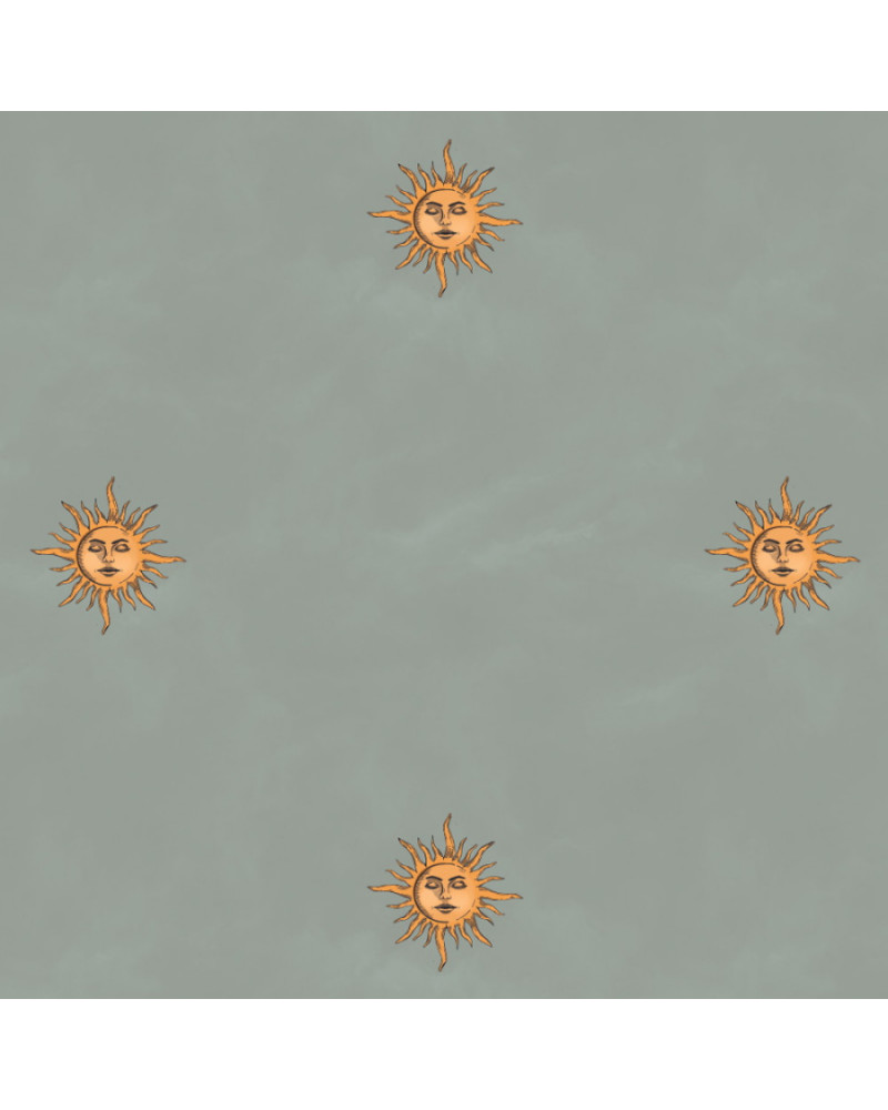 Papier peint Enfant Soleil Vintage – Bleu
