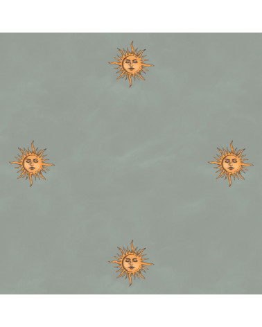 Papier peint Enfant Soleil Vintage – Bleu