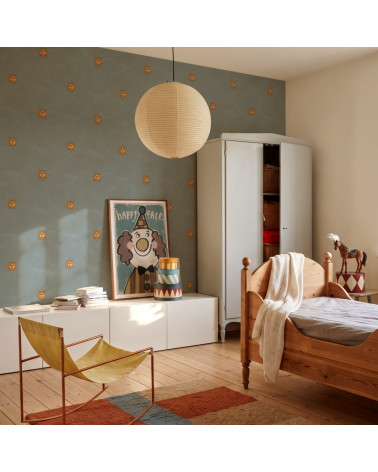 Papier peint Enfant Soleil Vintage – Bleu