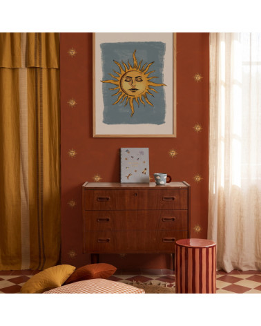 Papier peint Soleil Vintage – Terracotta