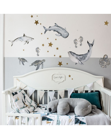 Sticker enfant poissons des océans