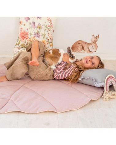 Tapis de jeu en forme de feuille rose poudré