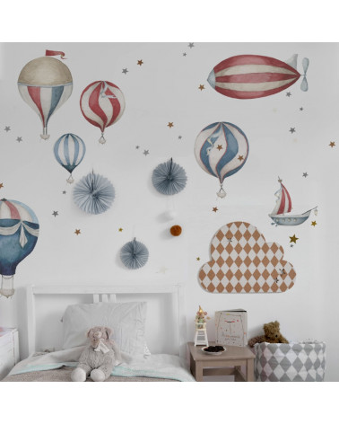 Sticker enfant montgolfières