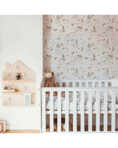 Papier peint lapins joyeux