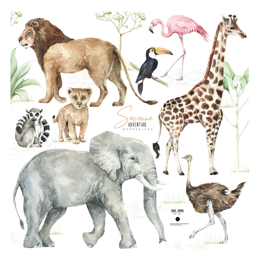Stickers enfant animaux de la savane