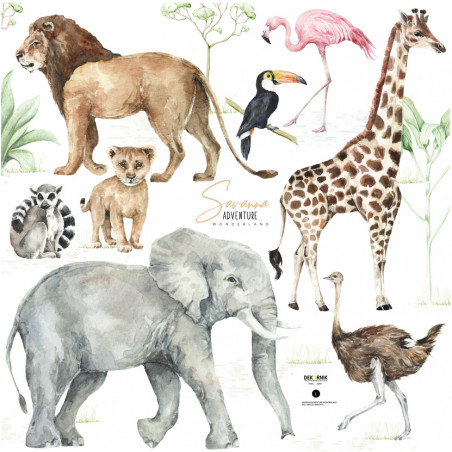 Stickers enfant animaux de la savane