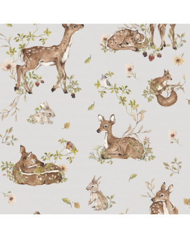 papier peint biches et sous-bois