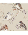 Echantillon papier peint - Oiseaux dans les feuillages