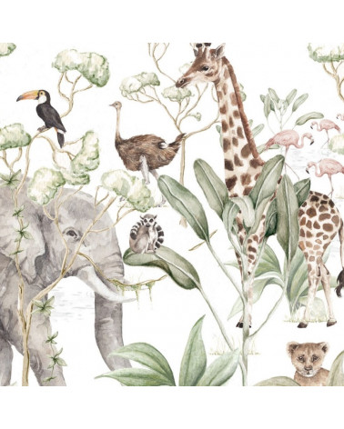 Echantillon papier peint - Animaux de la Savane