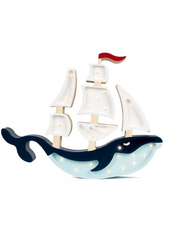 Lampe veilleuse en bois bateau