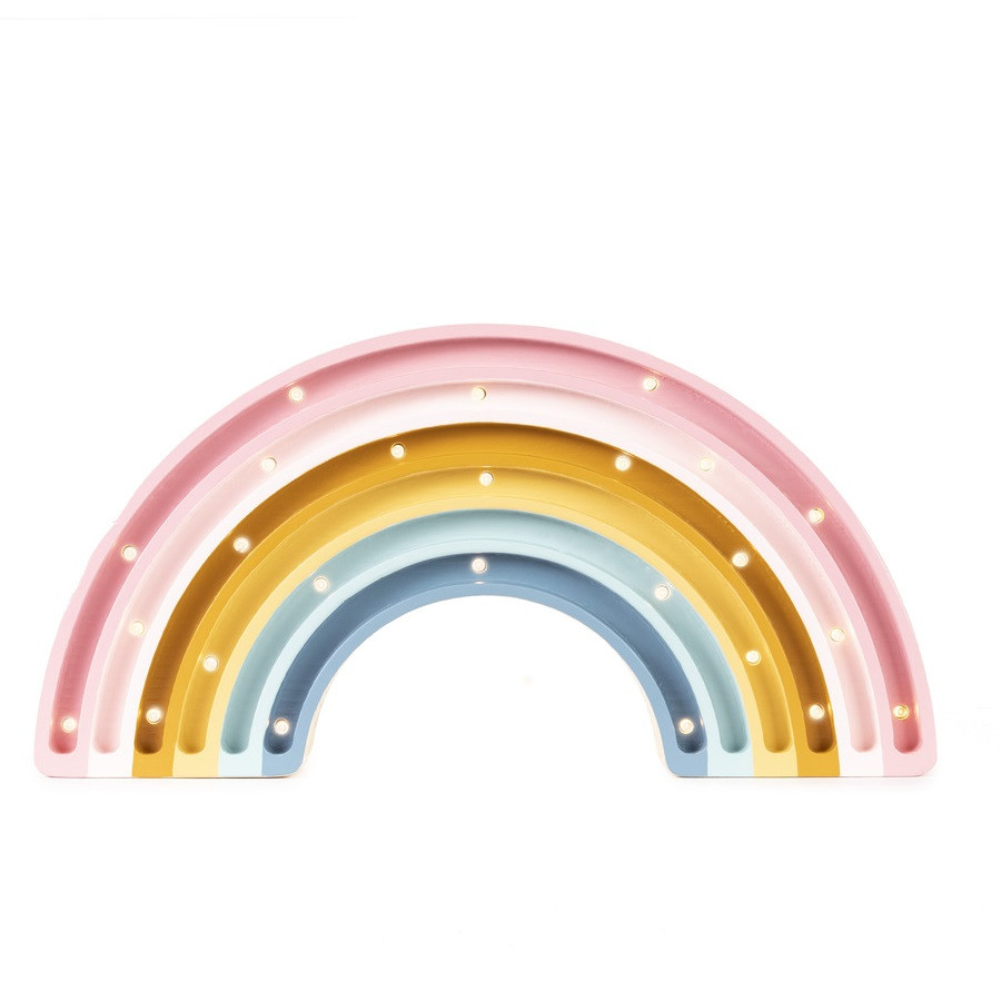 Lampe veilleuse en bois arc-en-ciel
